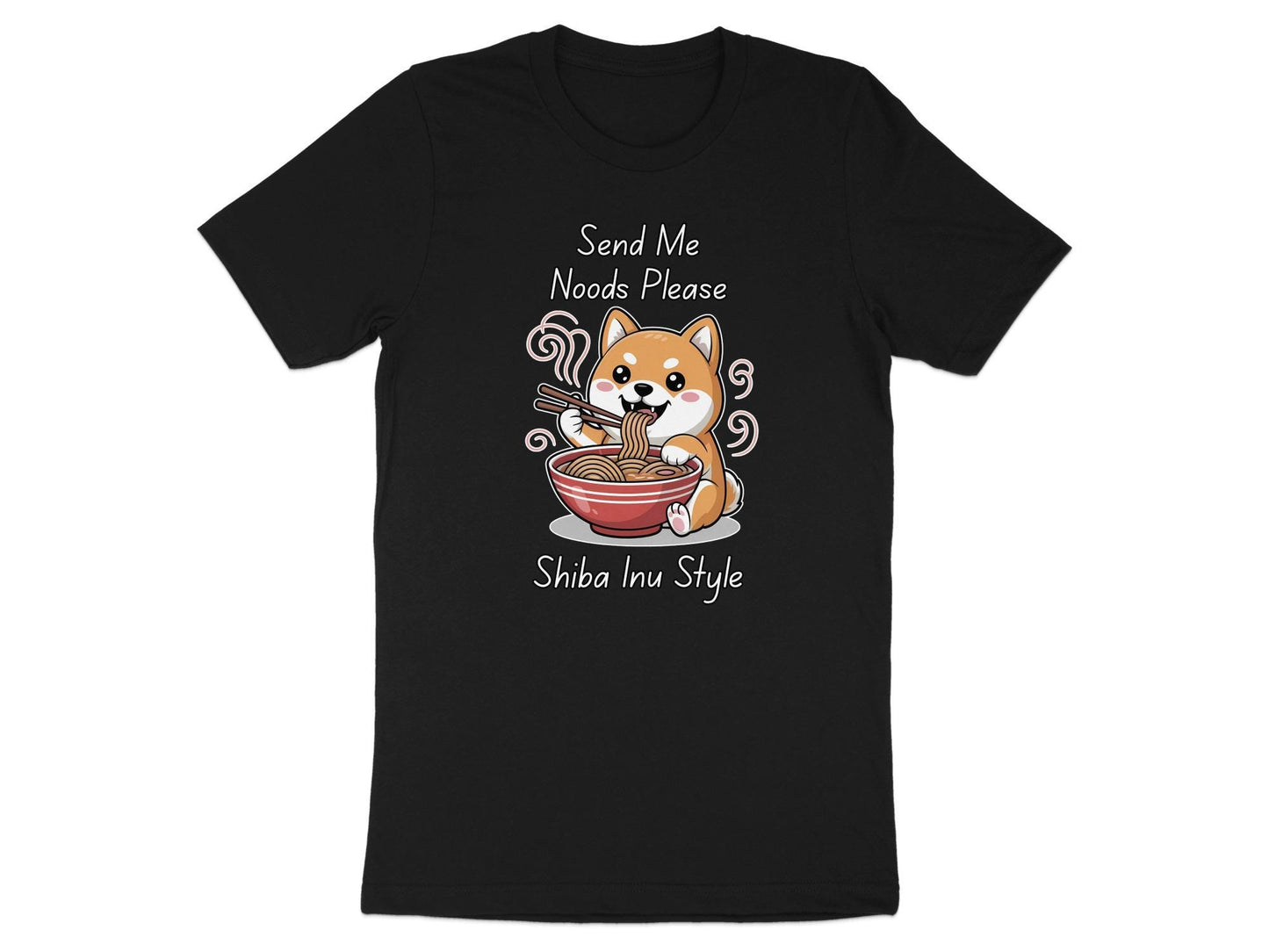 Send Noods Shiba Inu T-Shirt: Funny Ramen Dog, Kawaii Anime Tee