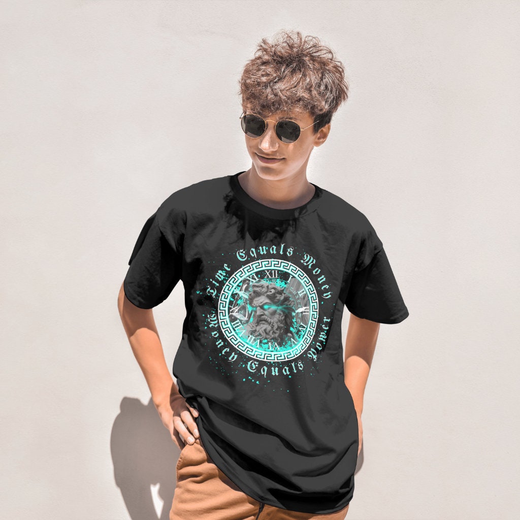 Money Equals Power T-shirt: Greek God Graphic Tee