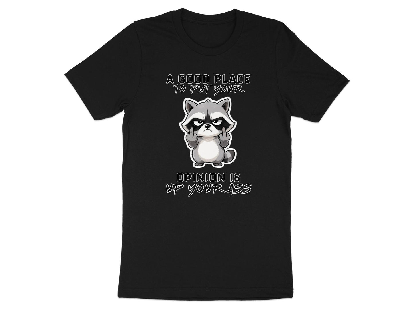 Sarcastic Raccoon Middle Finger T-Shirt: Offensive Humor Graphic Tee