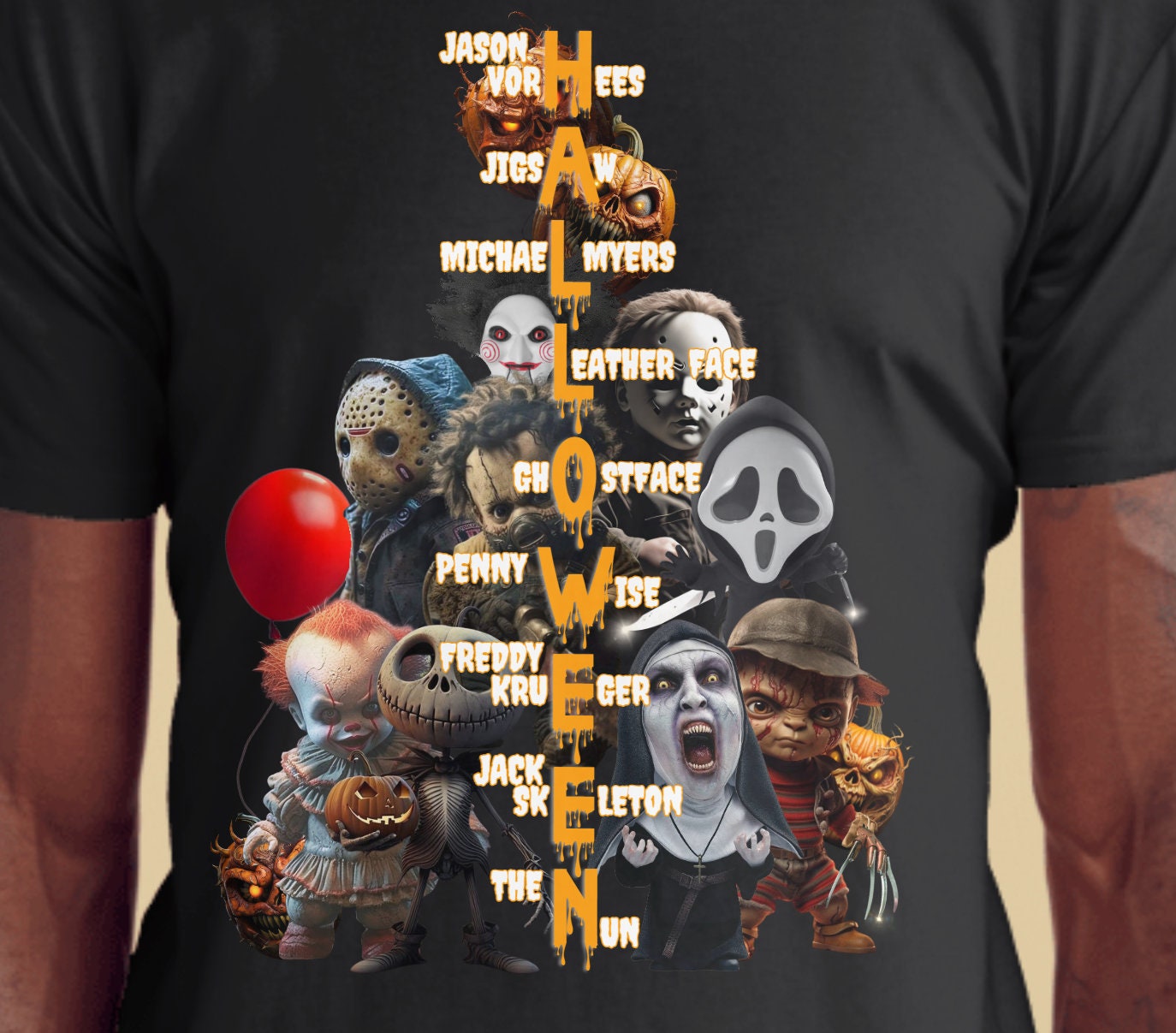 Halloween Horror Movie Character T-Shirt
