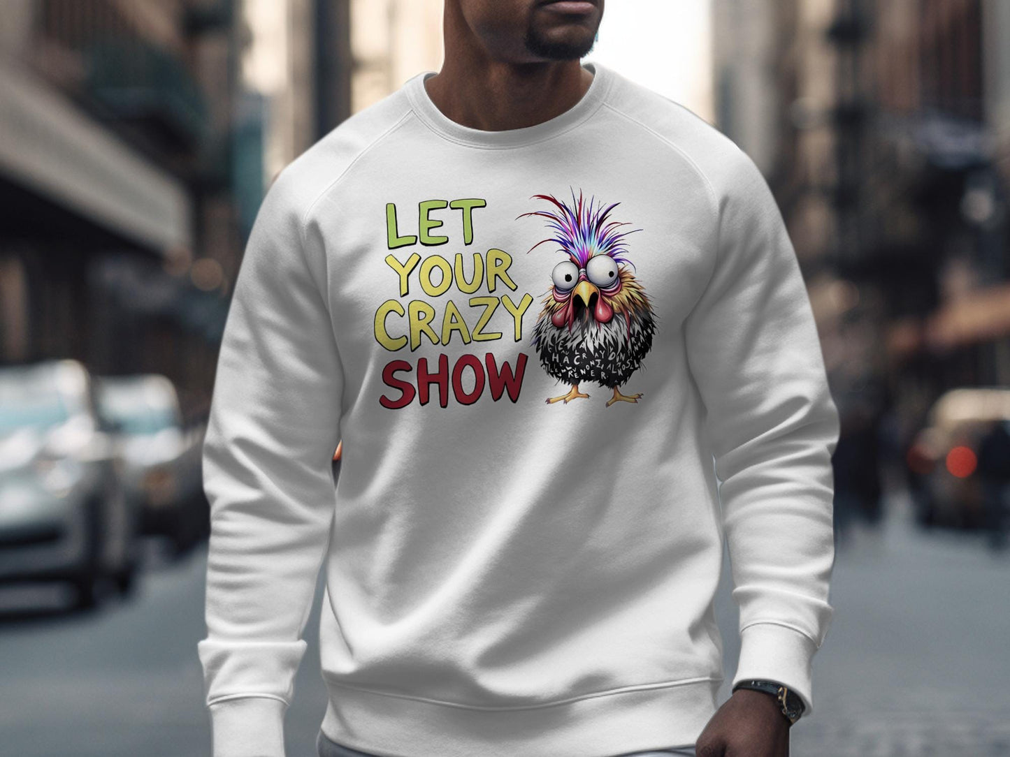Funny Chicken T-Shirt: Quirky Cartoon Graphic Tee, Let Your Crazy Show