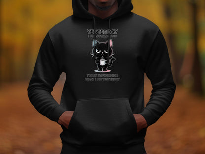 Funny Cat T-Shirt: Sarcastic Coffee Cat - Lazy Day