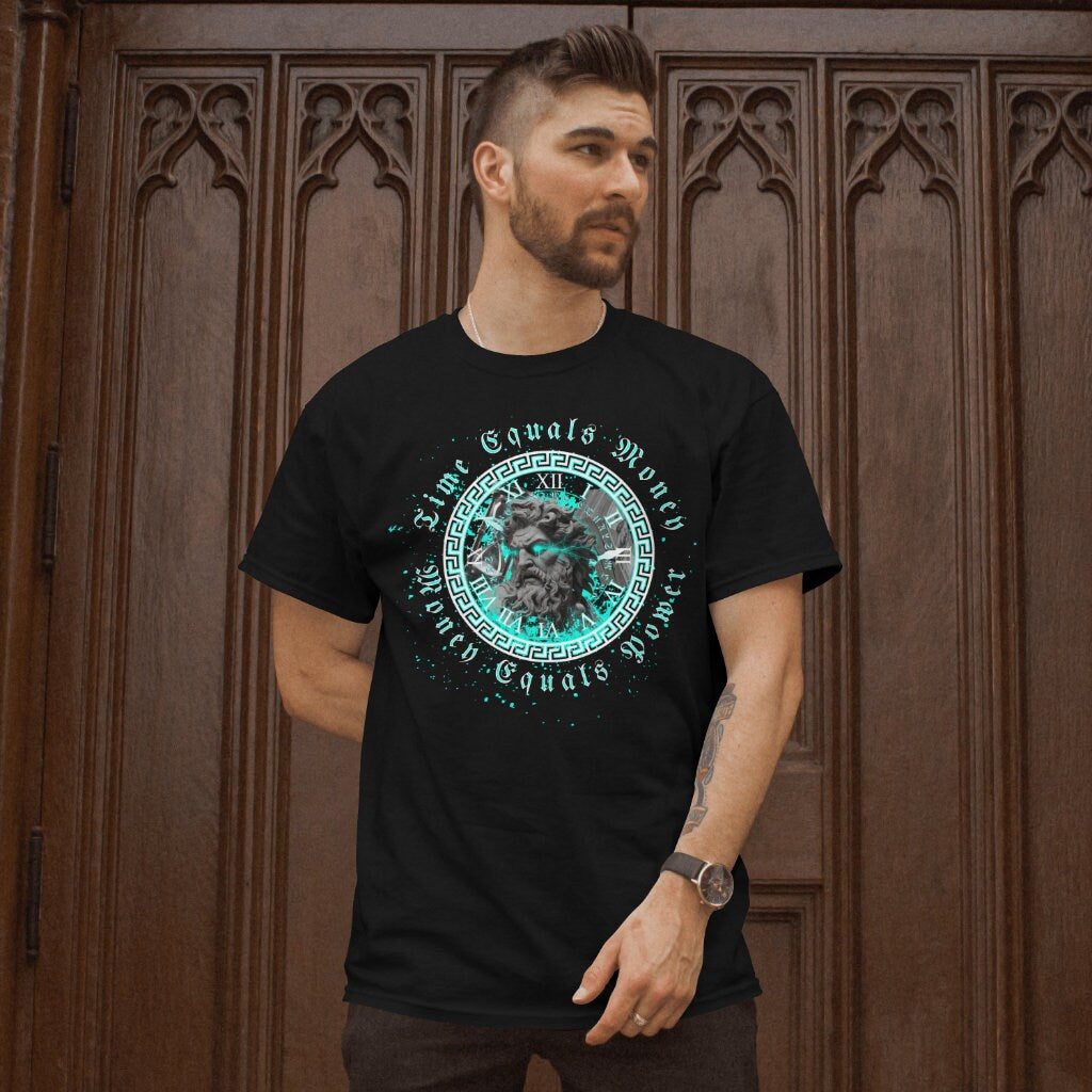 Money Equals Power T-shirt: Greek God Graphic Tee