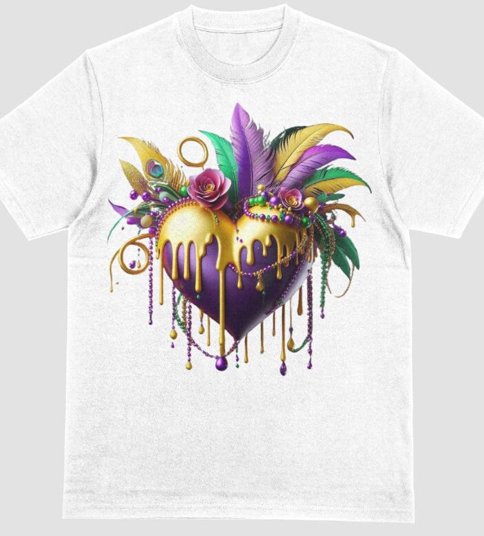Mardi Gras Heart Tshirt