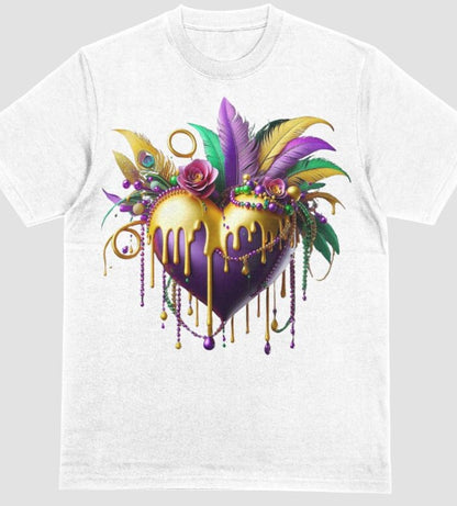 Mardi Gras Heart Tshirt