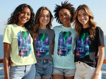 Aurora Jellyfish T-Shirt: Neon Bioluminescence Fantasy Graphic Tee