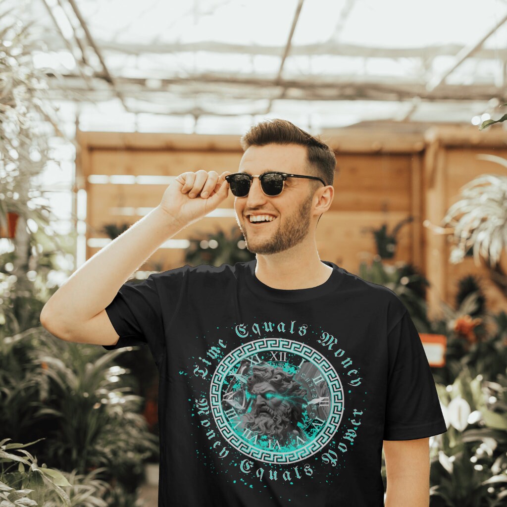 Money Equals Power T-shirt: Greek God Graphic Tee