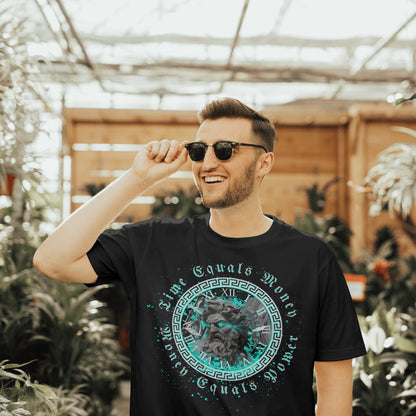 Money Equals Power T-shirt: Greek God Graphic Tee