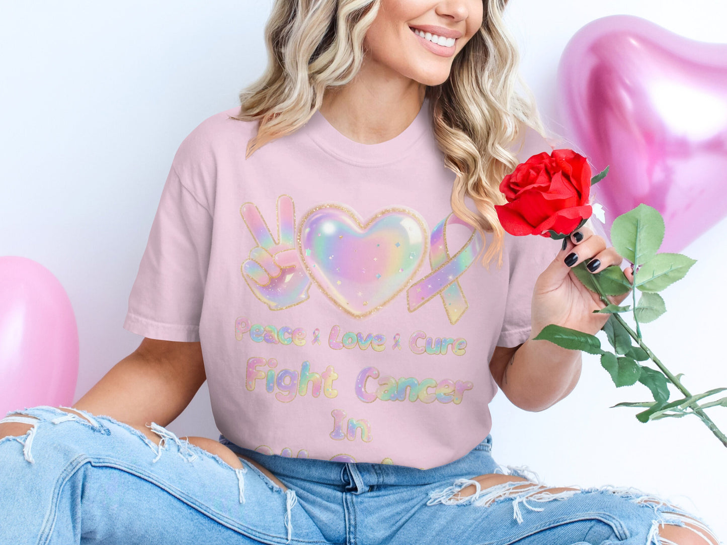 Peace Love Cure Fight Cancer in Style T-shirt product
