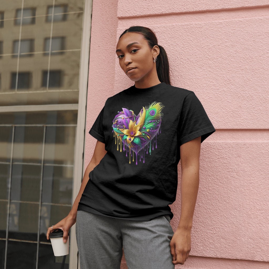 Mardi Gras Heart Tshirt
