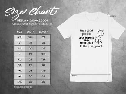 Damaged Good Person T-Shirt: Funny Sarcastic Stick Figure Graphic Tee