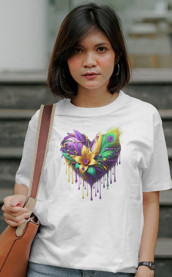 Mardi Gras Heart Tshirt