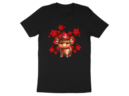 Cowboy Highland Cow T-Shirt: Floral Western Graphic Tee