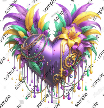 Mardi Gras Heart Tshirt