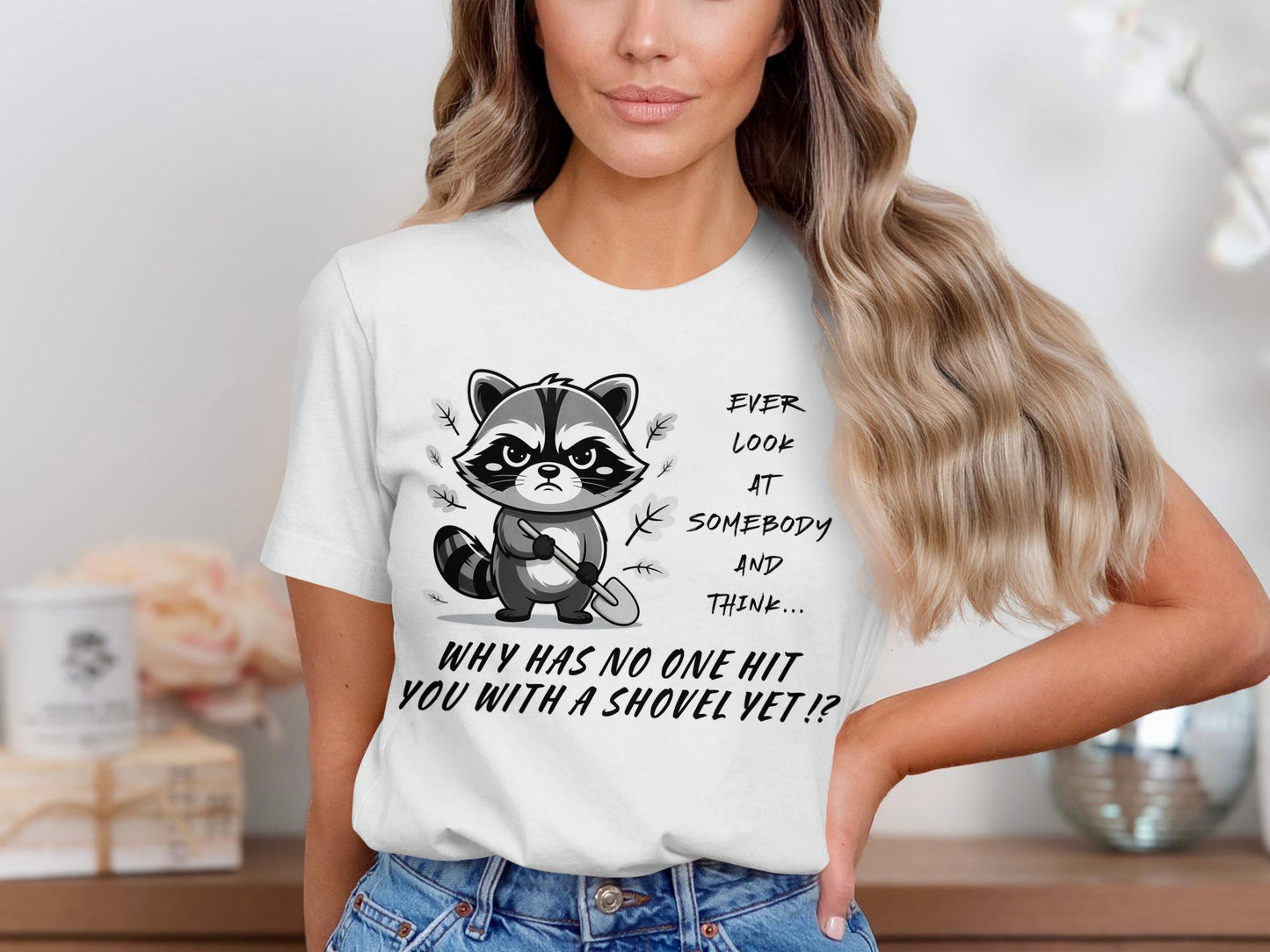 Grumpy Raccoon T-Shirt: Sarcastic Humor Gift Tee