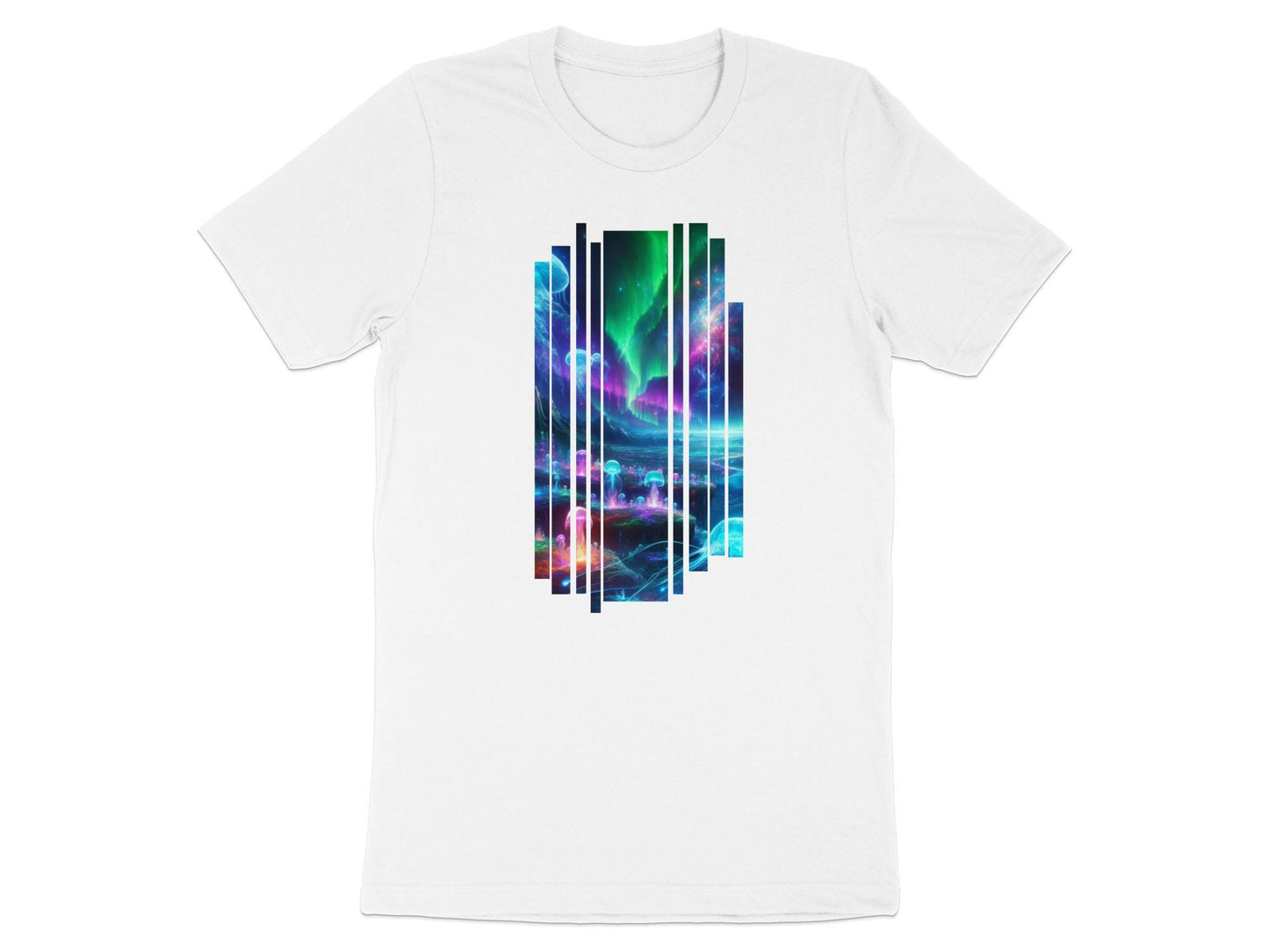 Aurora Jellyfish T-Shirt: Neon Bioluminescence Fantasy Graphic Tee