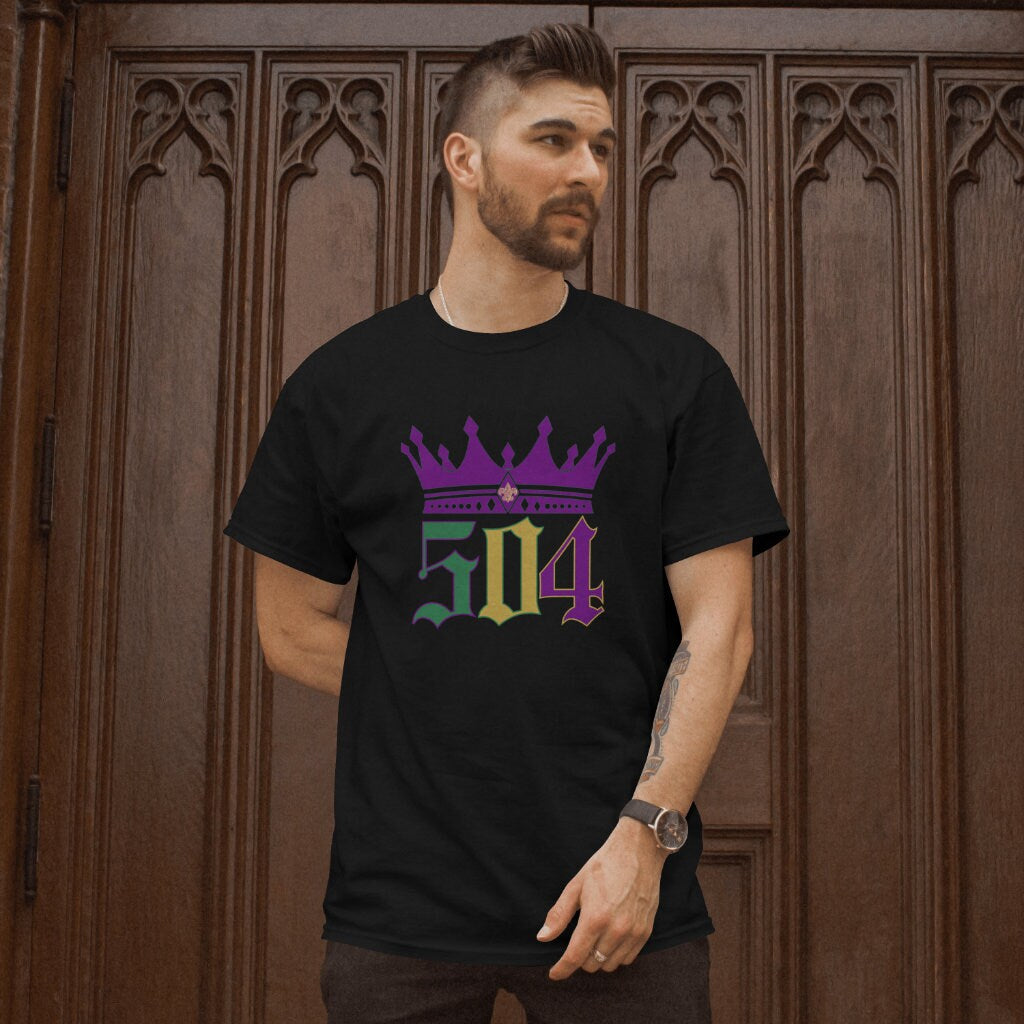 Mardi Gras Tshirt with Crown & Saint Symbol