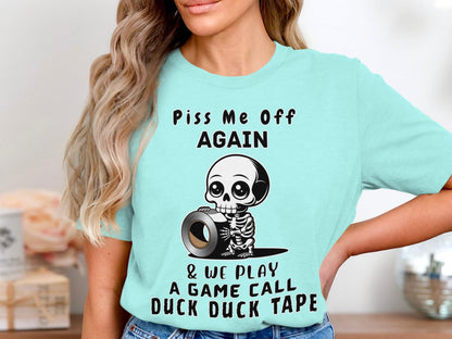 Funny Skeleton Duck Tape T-Shirt: Sarcastic Graphic Tee