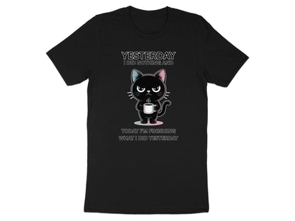 Funny Cat T-Shirt: Sarcastic Coffee Cat - Lazy Day