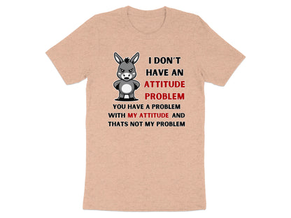 T-shirt with cartoon donkey and text about attitude.