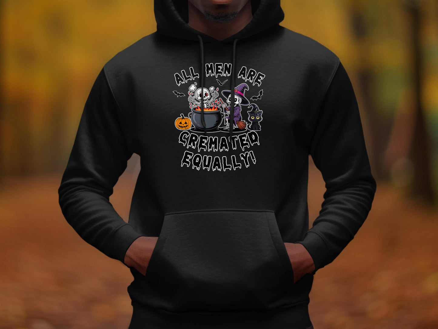 All Men Are Cremated Equally T-Shirt: Funny Goth Halloween Skeleton Tee