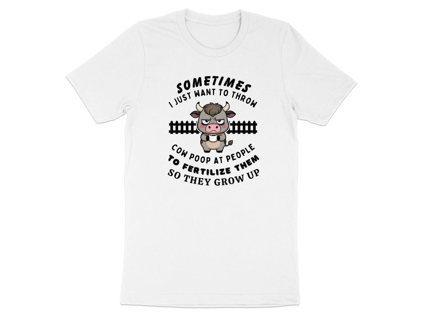 Grumpy Cow Coffee T-Shirt: Funny Sarcastic Humor Tee