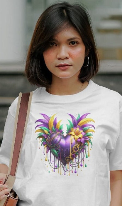 Mardi Gras Heart Tshirt