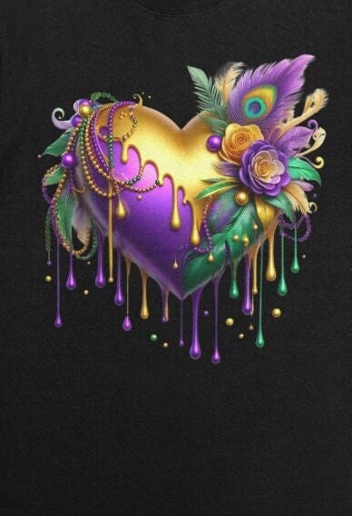 Mardi Gras Heart Tshirt