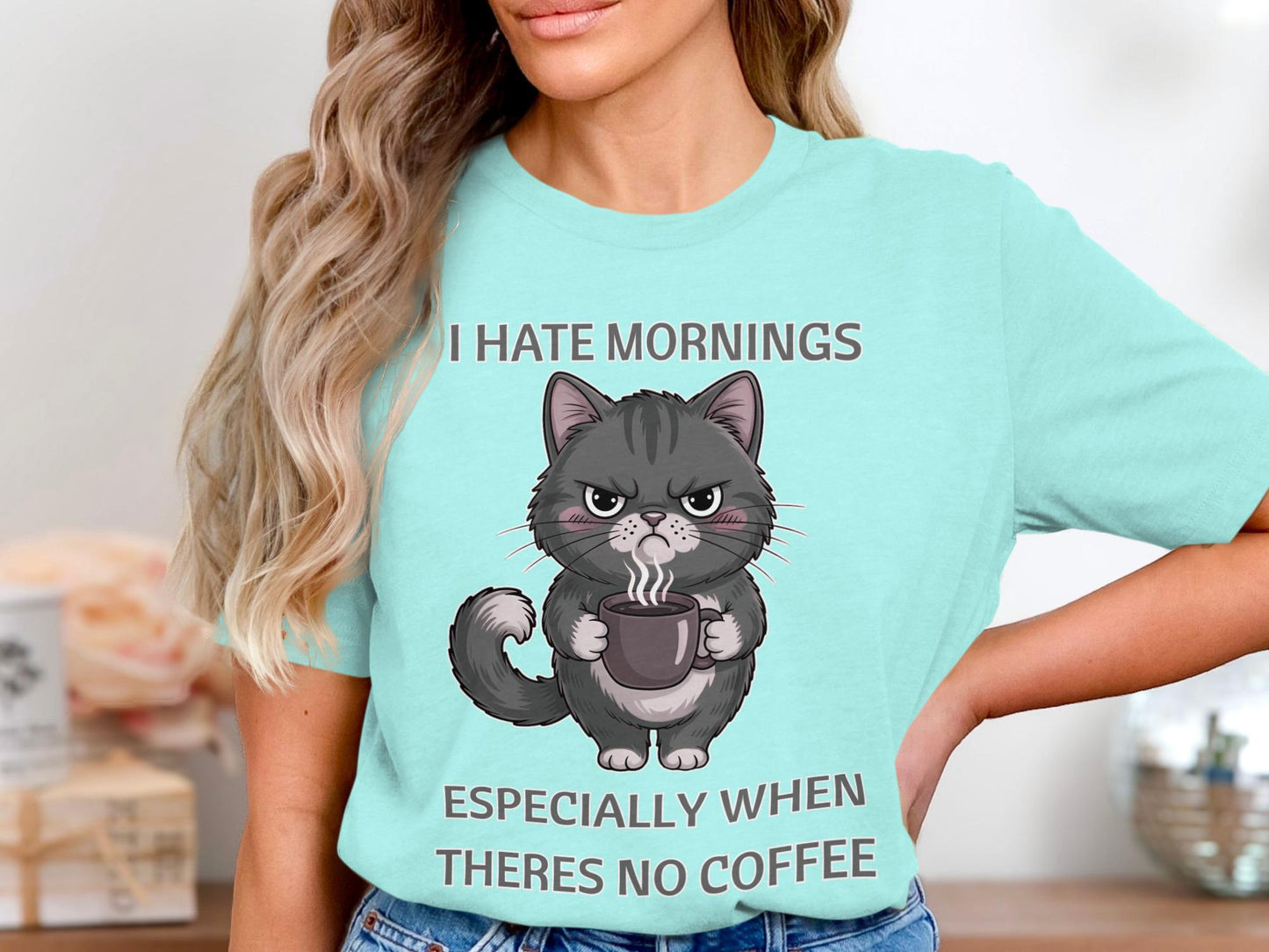 Grumpy Cat Coffee T-Shirt: Funny Gift for Cat Lovers