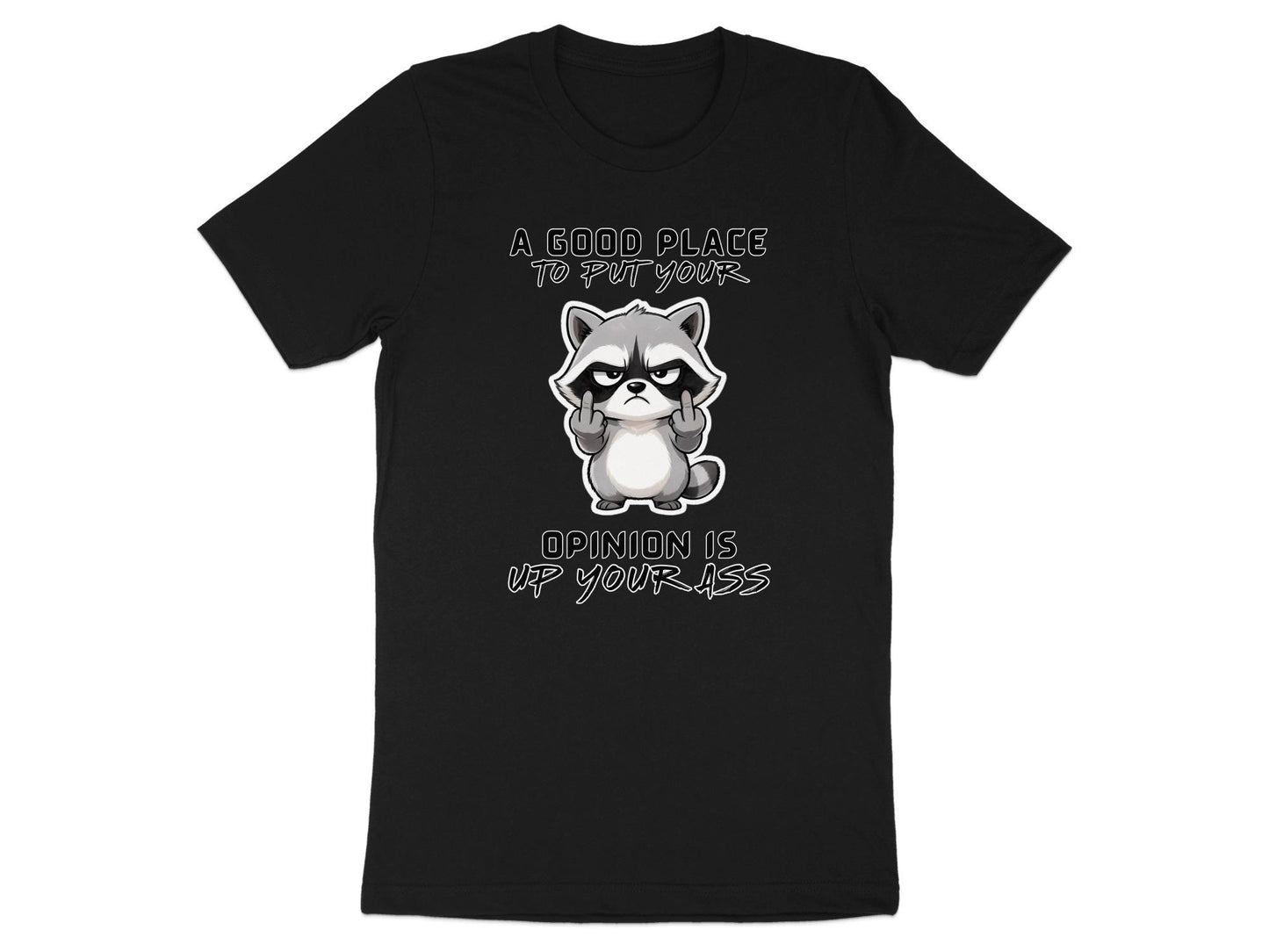 Sarcastic Raccoon Middle Finger T-Shirt: Offensive Humor Graphic Tee