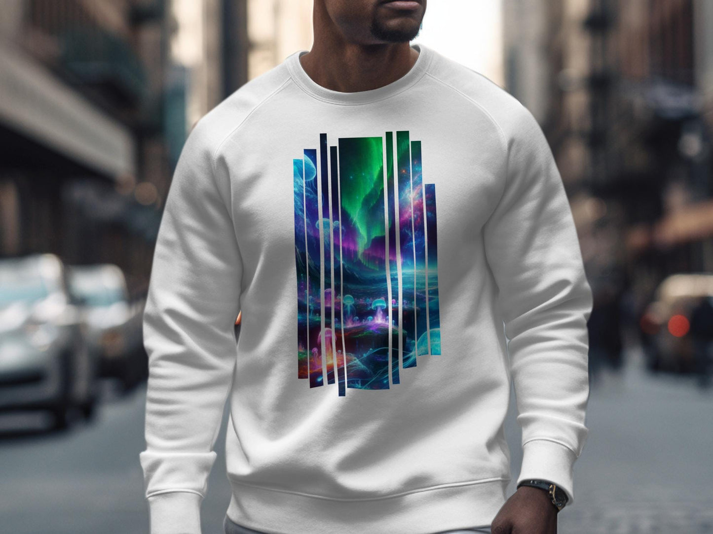 Aurora Jellyfish T-Shirt: Neon Bioluminescence Fantasy Graphic Tee