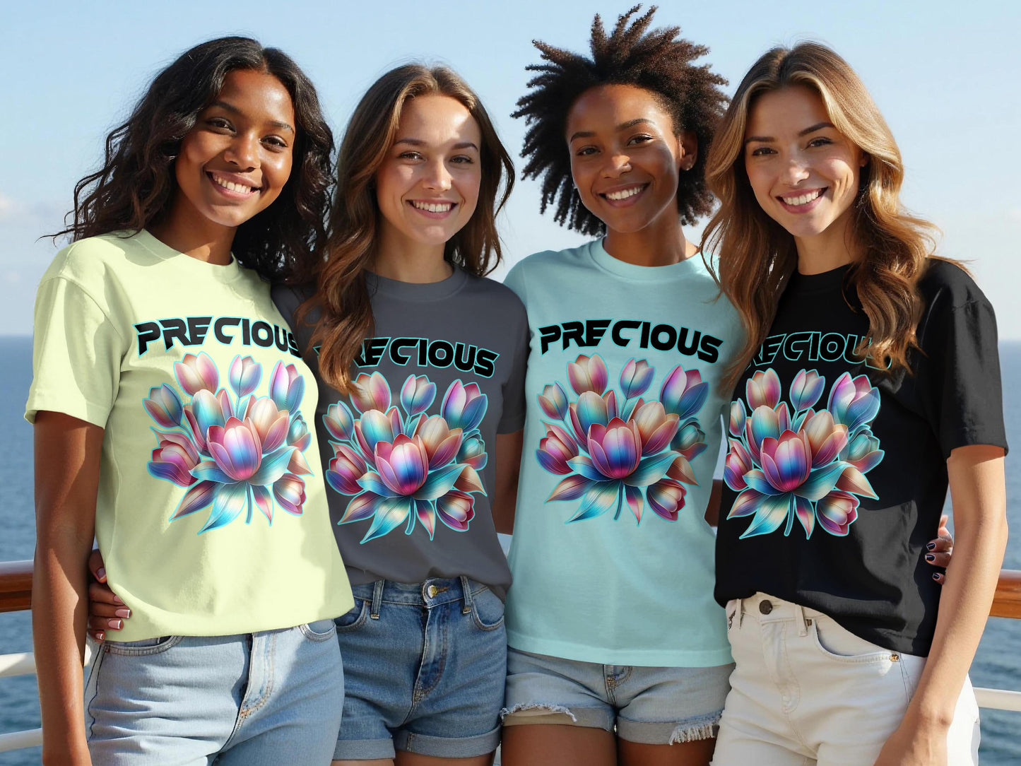 Precious Tulips T-Shirt, Floral Tee, Flower Graphic Shirt, Cute T Shirt, Trendy Shirt, Aesthetic T Shirt, Gifts for Her, Gift for Him