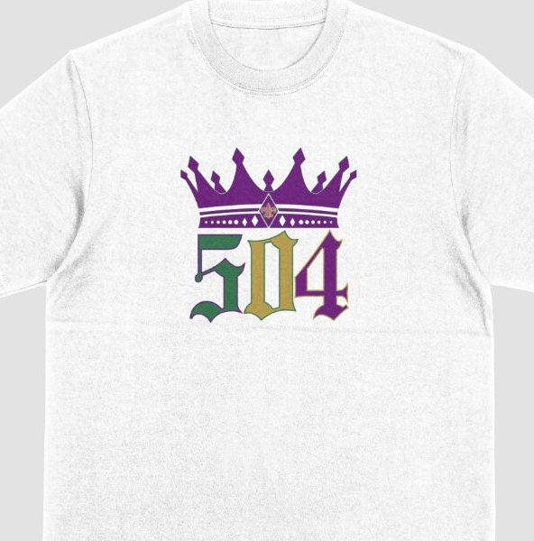 Mardi Gras Tshirt with Crown & Saint Symbol