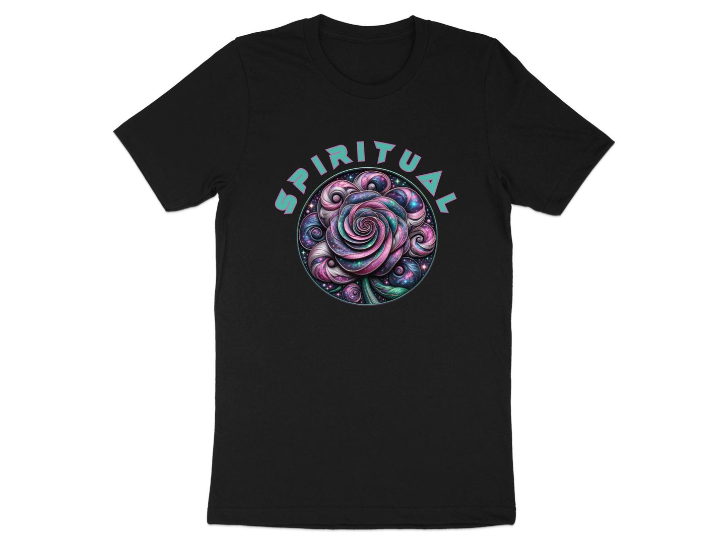 Galaxy Rose T-Shirt: Spiritual Cosmic Flower Art Tee