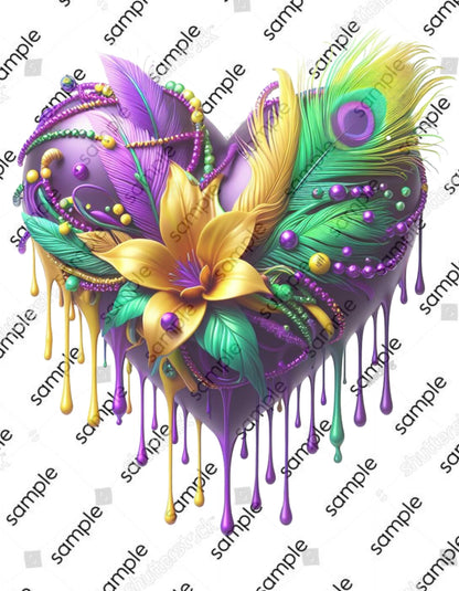 Mardi Gras Heart Tshirt