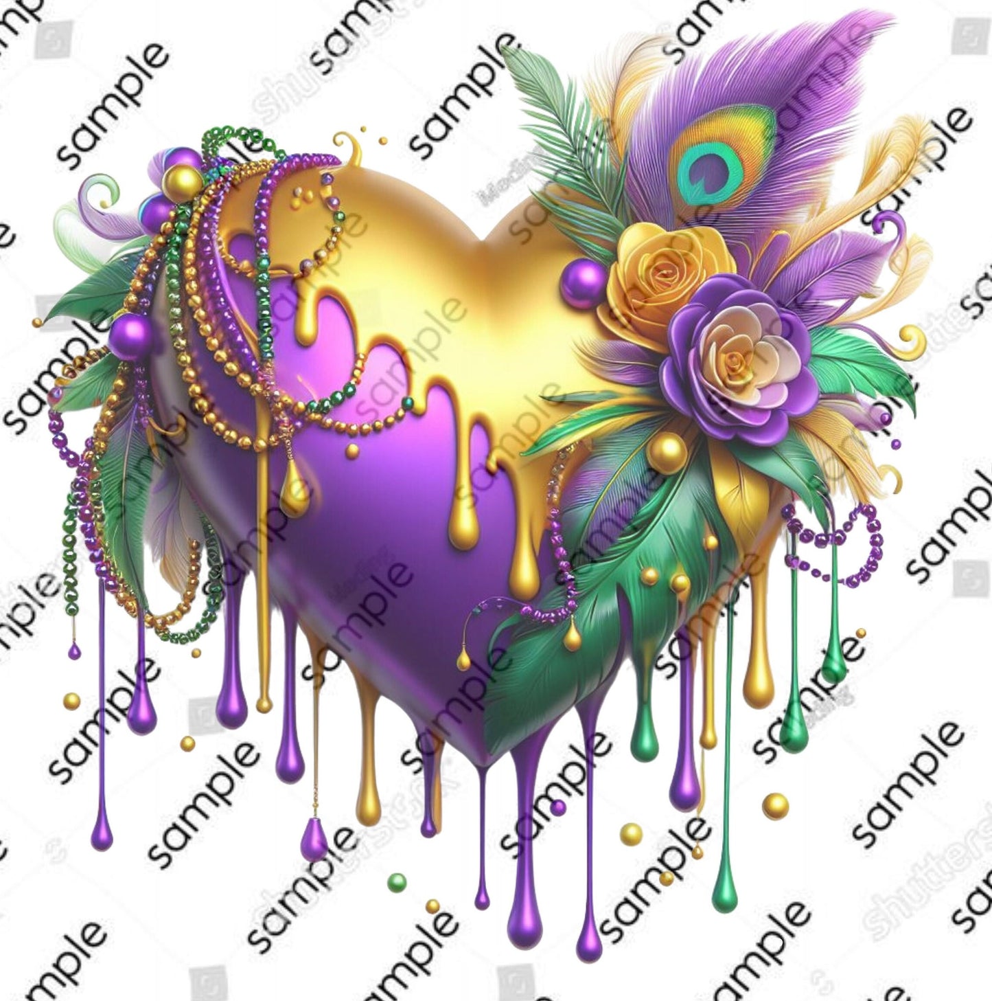 Mardi Gras Heart Tshirt