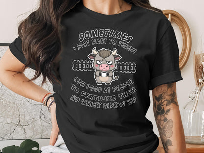 Grumpy Cow Coffee T-Shirt: Funny Sarcastic Humor Tee