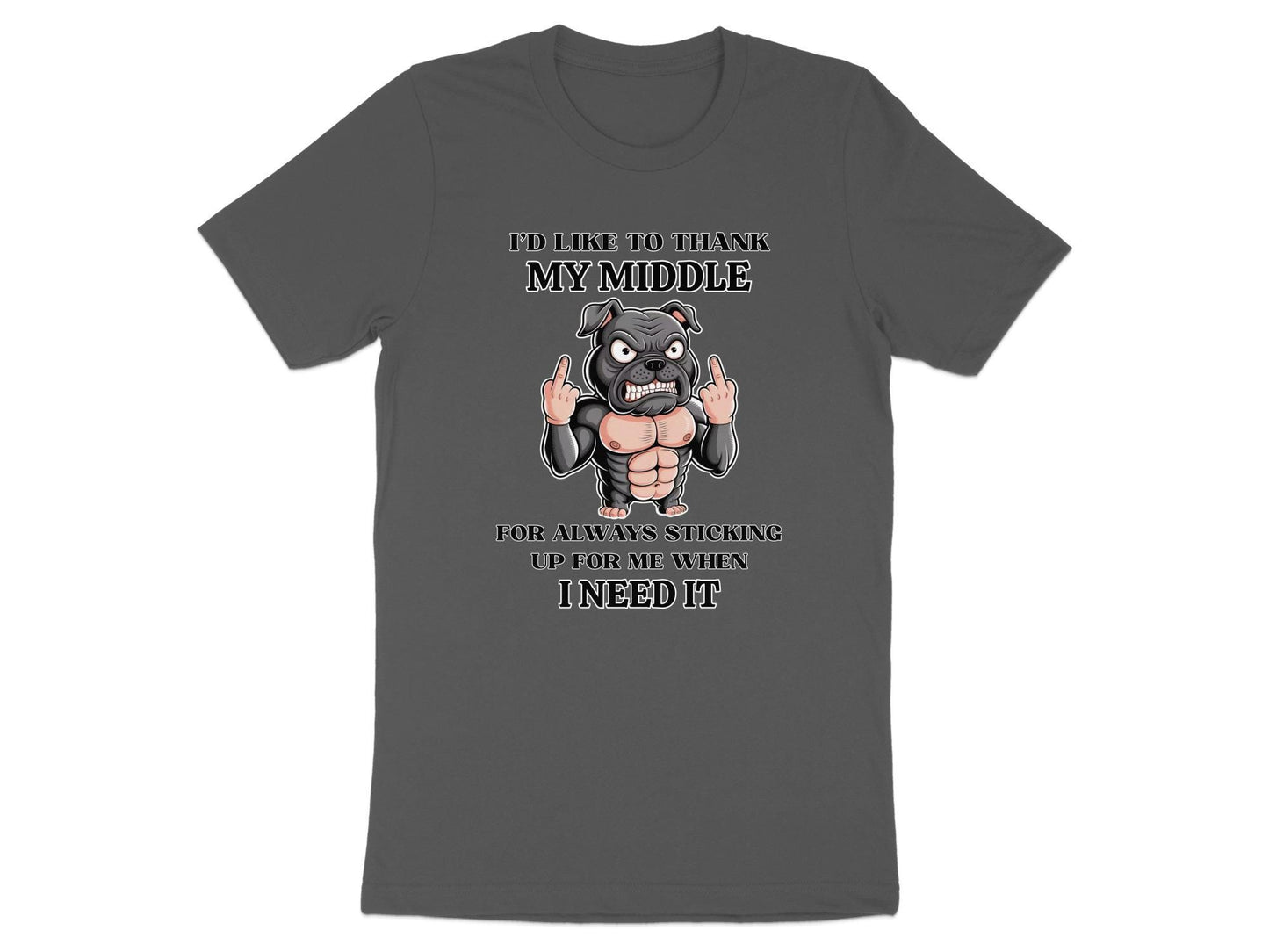 Funny Dog Middle Finger Graphic Tee: Sarcastic Humor Gift