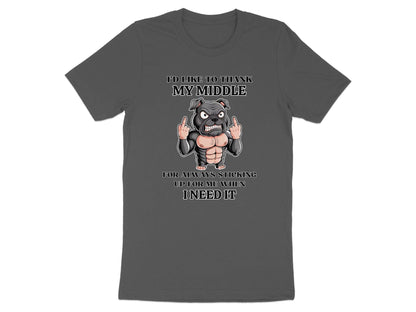 Funny Dog Middle Finger Graphic Tee: Sarcastic Humor Gift