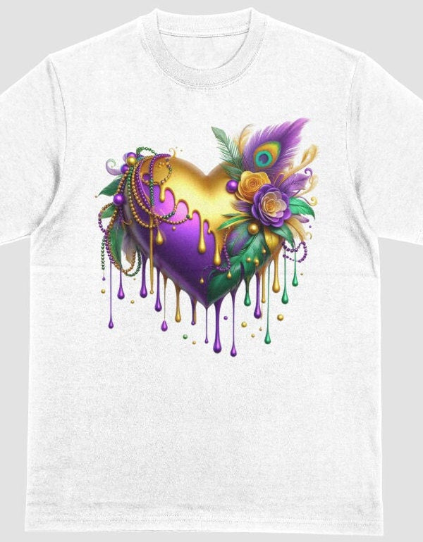 Mardi Gras Heart Tshirt