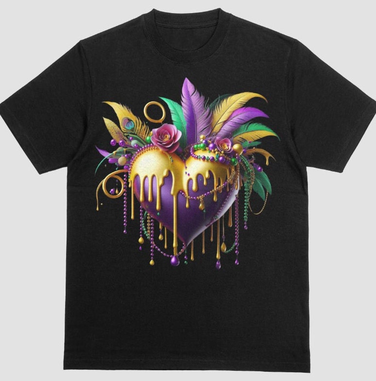 Mardi Gras Heart Tshirt