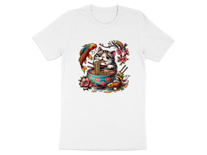 Cute Cat Eating Ramen T Shirt, Koi Fish Shirt, Anime Manga Style Tee, Asian Food Lover Gift, Funny Kitten Noodle Graphic Shirt, Kawaii Style