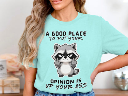 Sarcastic Raccoon Middle Finger T-Shirt: Offensive Humor Graphic Tee