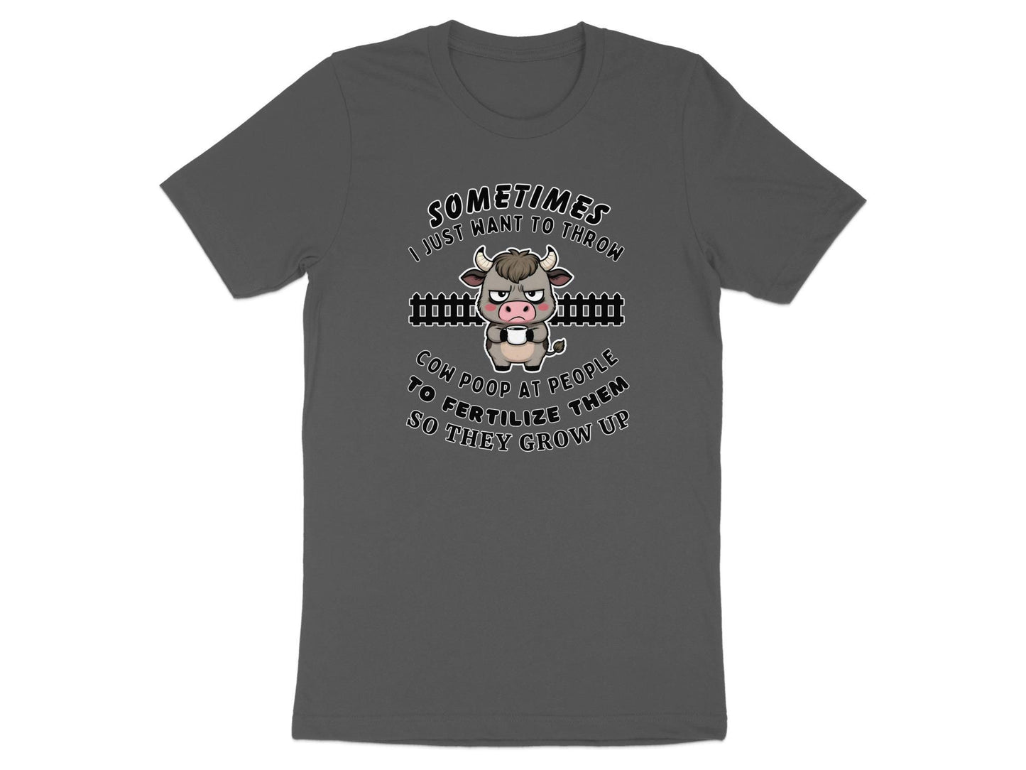 Grumpy Cow Coffee T-Shirt: Funny Sarcastic Humor Tee