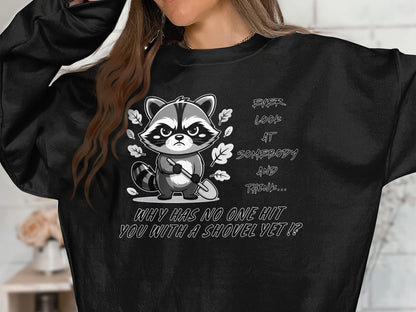 Grumpy Raccoon T-Shirt: Sarcastic Humor Gift Tee