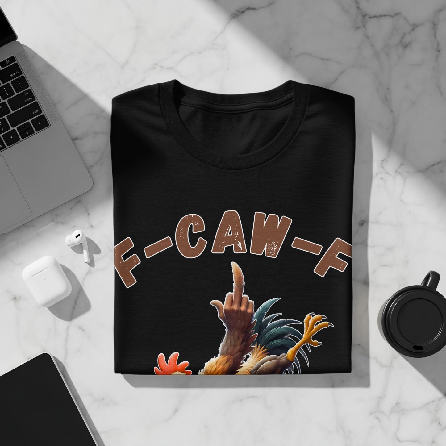 Fun F-Caw-F Chicken Design Graphic T-shirt product