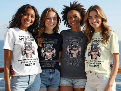 Funny Dog Middle Finger Graphic Tee: Sarcastic Humor Gift