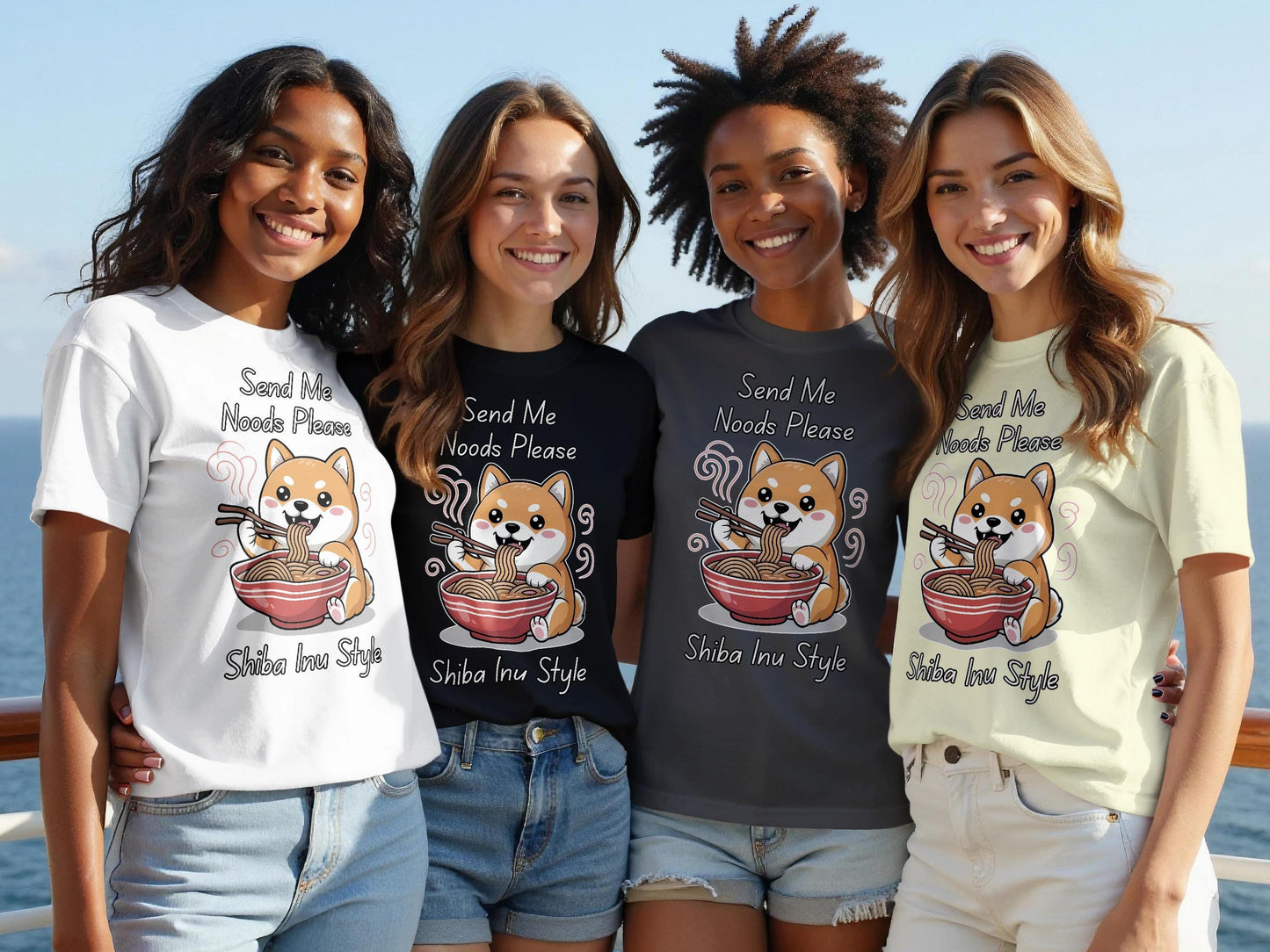Send Noods Shiba Inu T-Shirt: Funny Ramen Dog, Kawaii Anime Tee