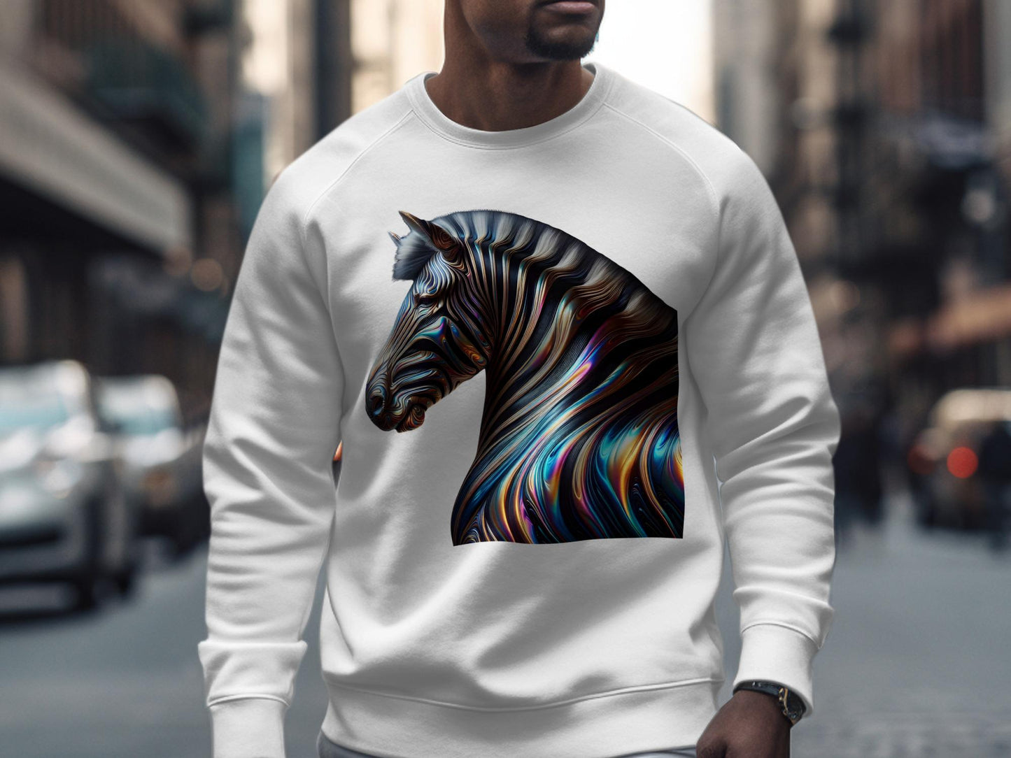Abstract Zebra T-Shirt: Colorful Animal Art, Modern Graphic Tee
