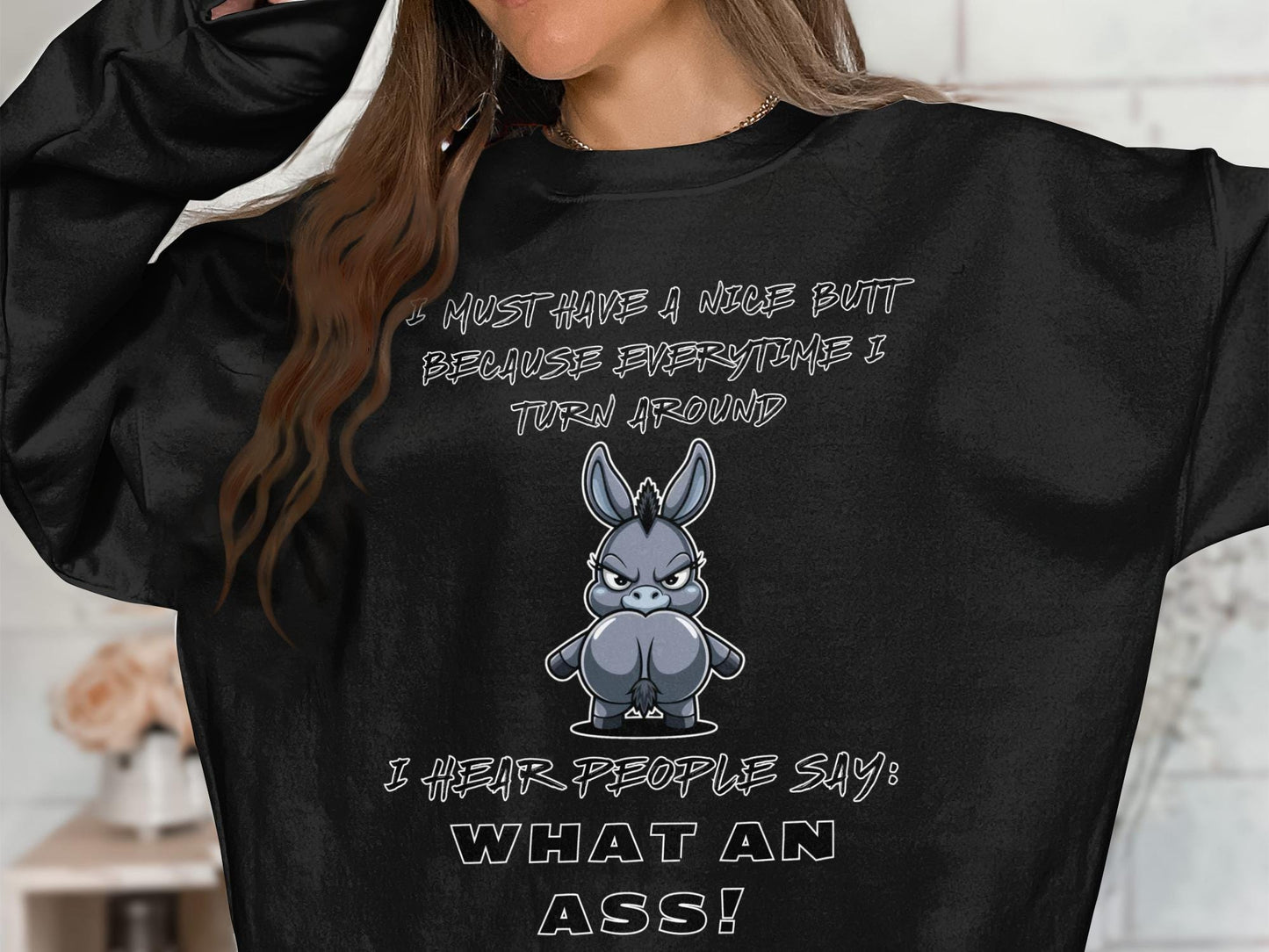 Funny Donkey T-Shirt: Sarcastic Humor Tee, Cheeky Animal Pun
